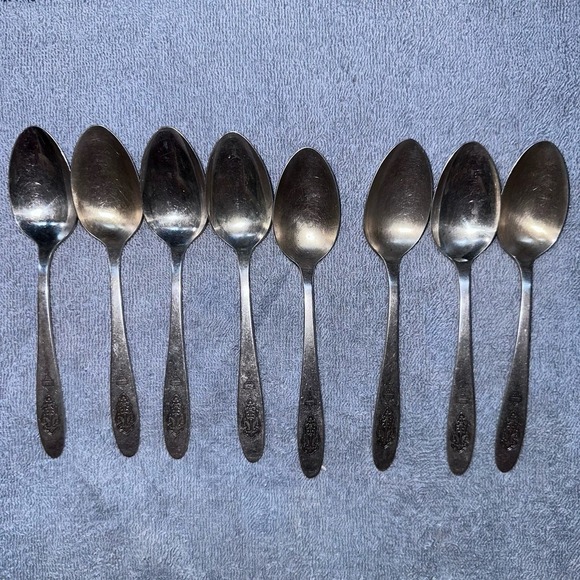 Vintage Oneida Community Plate BIRD OF PARADISE TeaSpoon Set - Picture 1 of 6